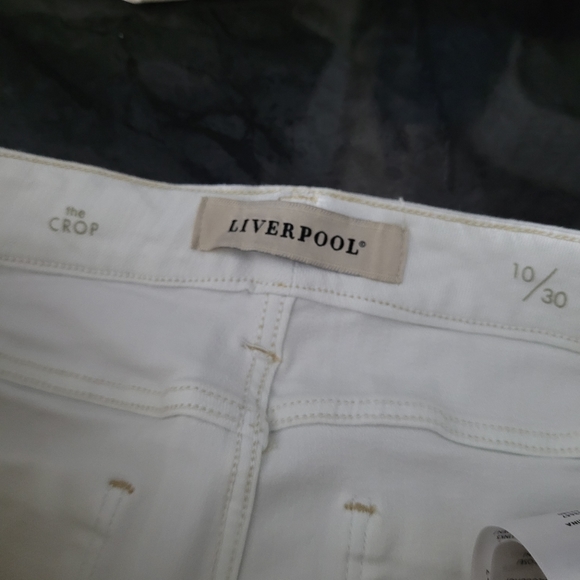 LIVERPOOL | The Crop cropped stretch gold stitch embroidered hem detail jeans - Picture 7 of 10
